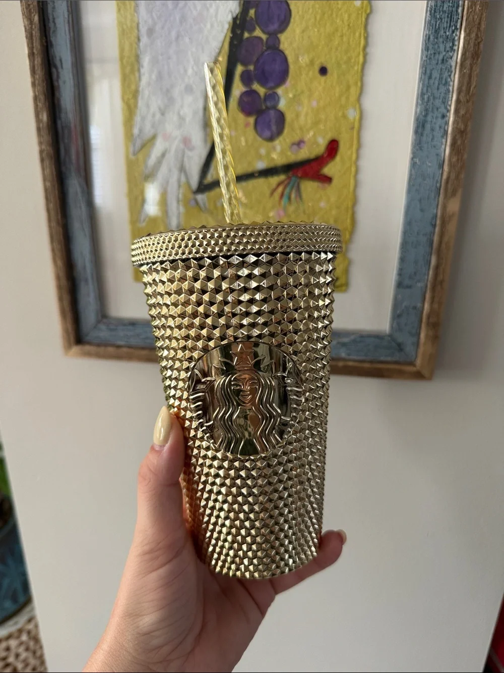 Starbucks Gold Studded Tumbler with Textured Finish